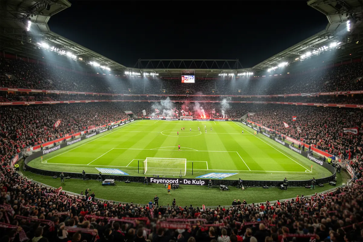 Feyenoord stadion De Kuip met fanatieke supporters
